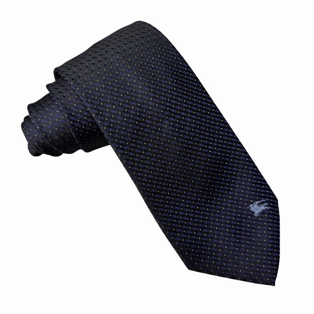 Burberry London Recent Tie Navy Geometric Equestrian Logo Woven Silk 3.25" 60.5" - Picture 1 of 5